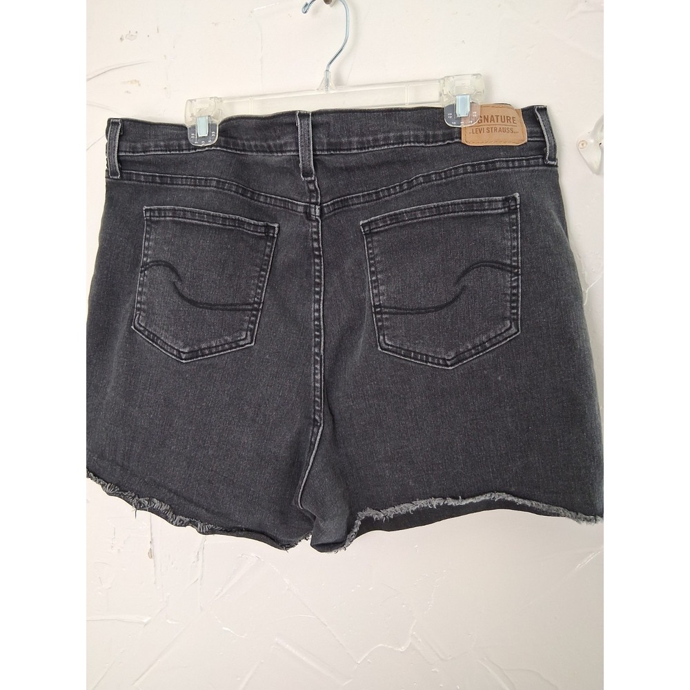 Signature Levi Strauss Black‎ Jean Shorts High Rise Womens Size 18 Grunge 90s - Picture 5 of 7
